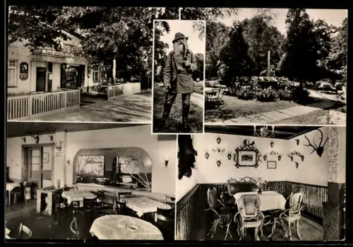 AK Berlin-Lichtenrade, Gasthaus-Fleischerei zum alten Förster Dahms, Lichtenrader Damm 93, mit Förster