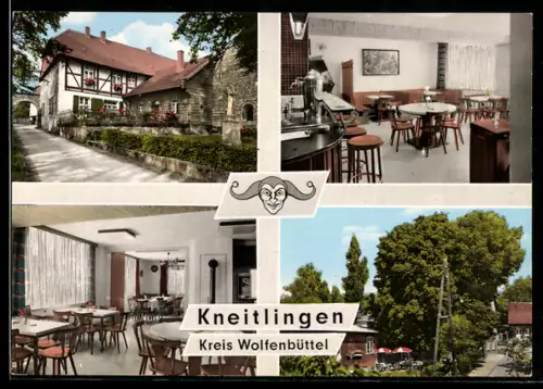 AK Kneitlingen /Wolfenbüttel, Gasthaus Eulenspiegel-Krug H. Schulz, mit Innenansichten