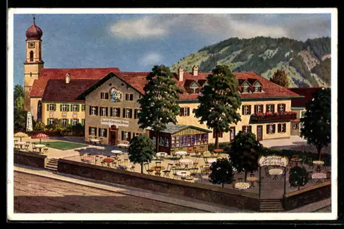 AK Oberammergau, Gasthof Ambronia, Inh.: Hans Wolf