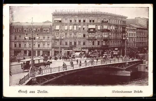 AK Berlin, Cafe Barton an der Weidendamm Brücke