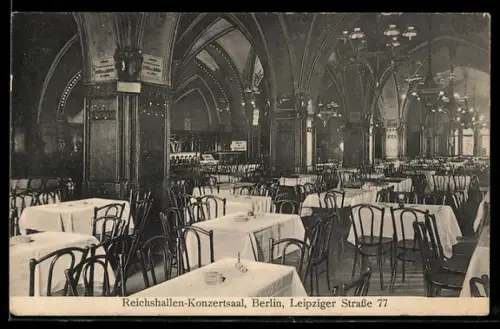 AK Berlin, Reichshallen-Konzertsaal in der Leipziger Strasse 77