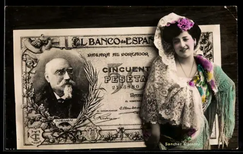 AK El Banco de Espana, 50 Peseta, Eche Garay, Sanchez Gimenez