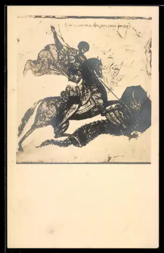 AK Der Heilige Georg beim Kampf mit einem Drachen, Schutzpatron