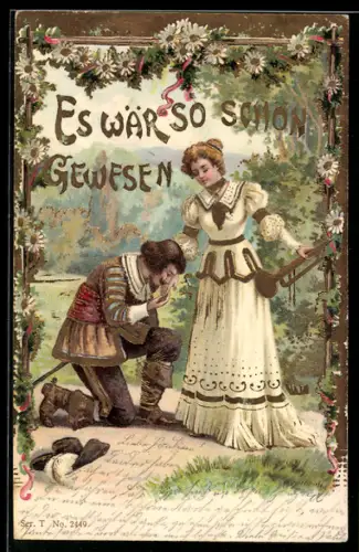 AK Mann küsst die Hand einer Dame