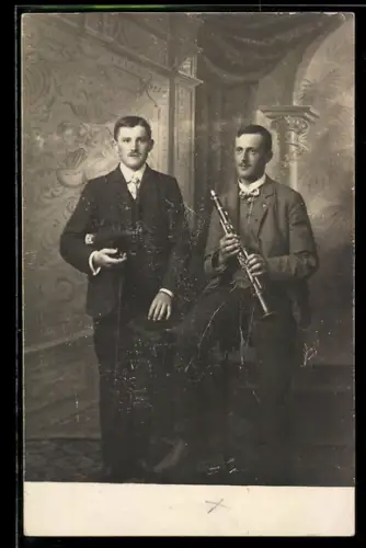 AK Zwei Musiker mit Geige und Klarinette
