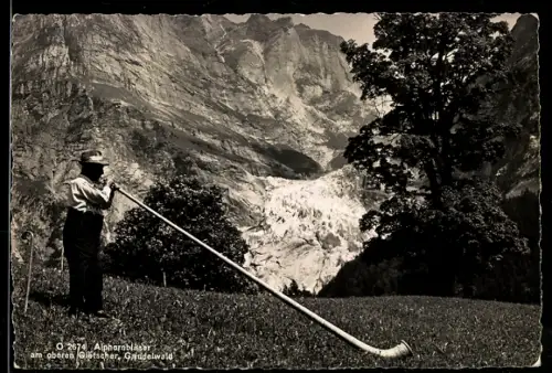 AK Grindelwald, Alphornbläser am oberen Gletscher