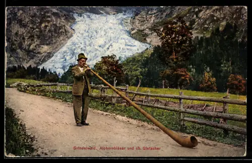 AK Grindelwald, Alphornbläser und oberer Gletscher
