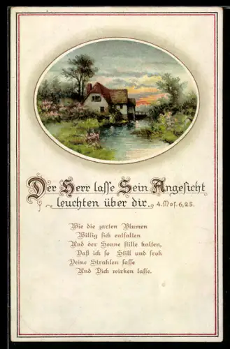 AK Der Herr lasse sein Angesicht leuchten über dir, 4. Mos. 6, 25, Sinnspruch