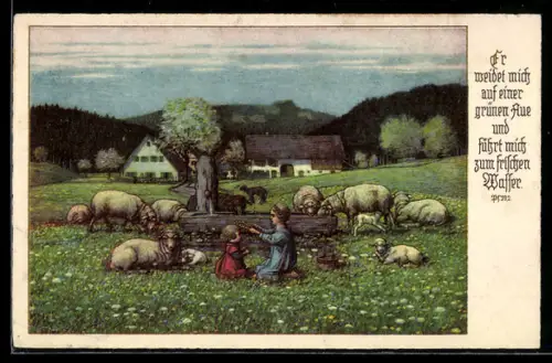 AK Er weidet mich auf einer grünen Aue..., Ps. 232, Sinnspruch