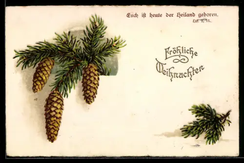 AK Euch ist heute der Heiland geboren, Luk. 2, 11, Sinnspruch, Weihnachten
