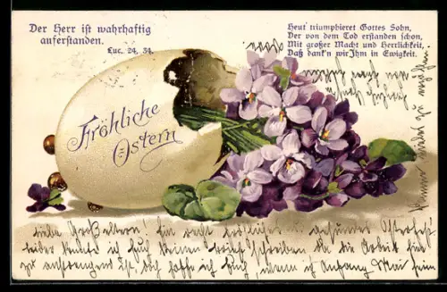 AK Der Herr ist wahrhaftig auferstanden, Luc. 24, 34, Sinnspruch, Ostergruss