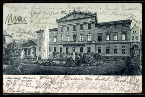 AK Weimar, Hotel Erholung, Bes. Fritz Flachsbarth