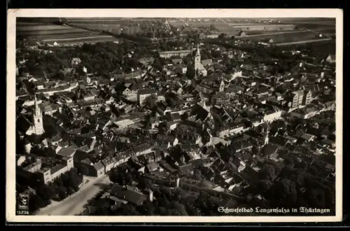 AK Langensalza in Thüringen, Ortsansicht aus der Vogelschau