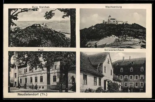 AK Neudietendorf, Burg Gleichen, Post, Schwesternhaus, Wachsenburg