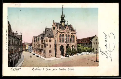 AK Erfurt, Rathaus & Haus zum breiten Heerd