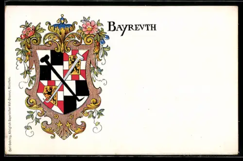 Künstler-AK Bayreuth, Stadtwappen von Bayreuth