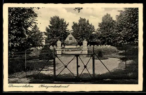 AK Domersleben, Blick auf das Kriegerdenkmal