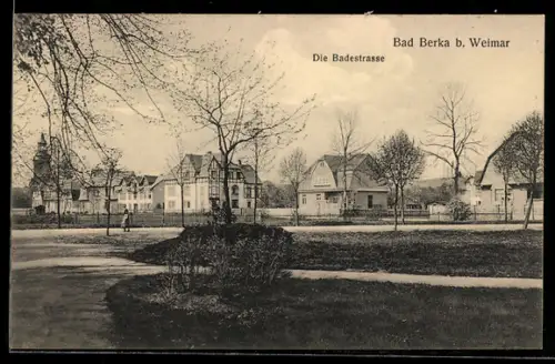 AK Bad Berka b. Weimar, Partie in der Badestrasse
