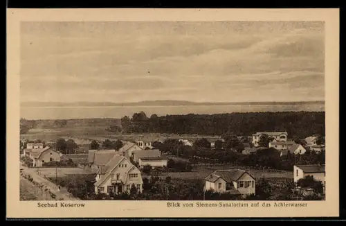 AK Koserow, Blick vom Sanatorium auf das Achterwasser