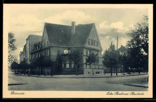AK Diemitz, Berliner Strasse Ecke Breitestrasse