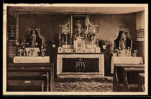 AK Templin, Innenansicht der Katholischen Kapelle, Mühlenstrasse 16