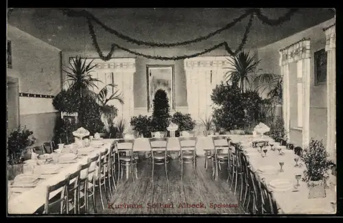 AK Sulz a. N., Kurhaus Solbad Albeck C. Tag, Speisesaal