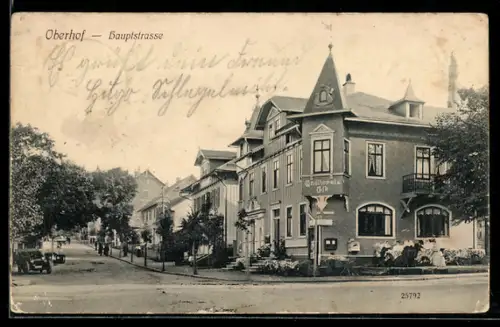 AK Oberhof, Hauptstrasse mit Conditorei-Café