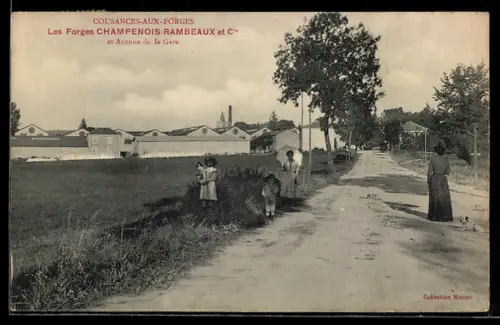 AK Cousances-aux-Forges, Les Forges Champenois-Rambeaux et Cie et Avenue de la Gare