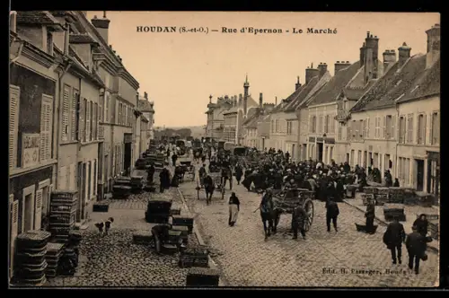 AK Houdan /S.-et-O., Rue d`Epernon, Le Marché