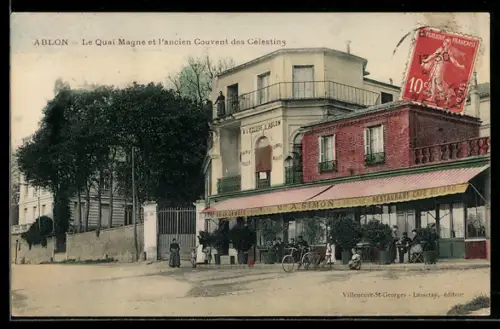 AK Ablon, Le Quai Magne et l`ancien Couvent des Célestins