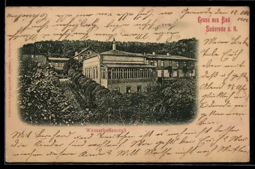 AK Bad Suderode a. H., Wasserheilanstalt