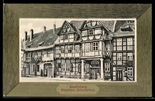 AK Quedlinburg, Klopstock Geburtshaus, im Rahmen