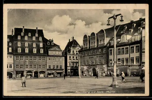 AK Naumburg a.d. Saale, Markt mit Geschäftshäusern