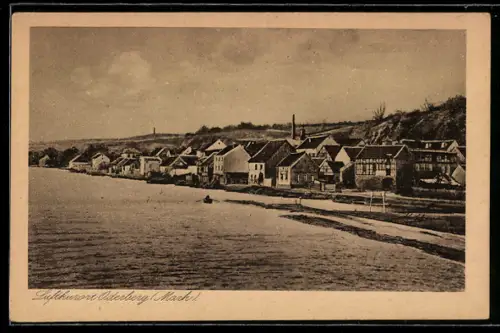 AK Oderberg /Mark, Uferansicht, Häuserzeile