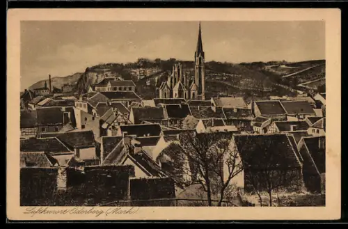 AK Oderberg /Mark, Ortsansicht mit Kirche aus der Vogelschau
