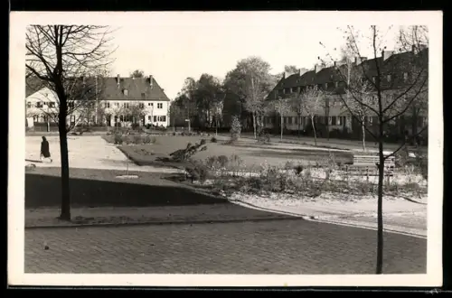 AK Blankenfelde /Zossen, Karl-Marx-Platz, Wohnhäuser, Parkanlage