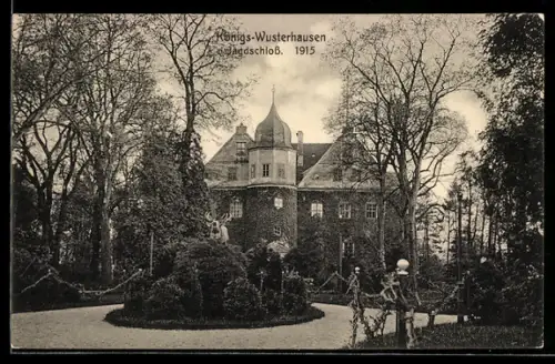 AK Königs-Wusterhausen, Jagdschloss mit Anlage, 1915