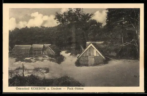 AK Koserow a. Usedom, Pack-Hütten
