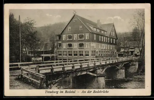AK Treseburg im Bodetal, An der Bodebrücke