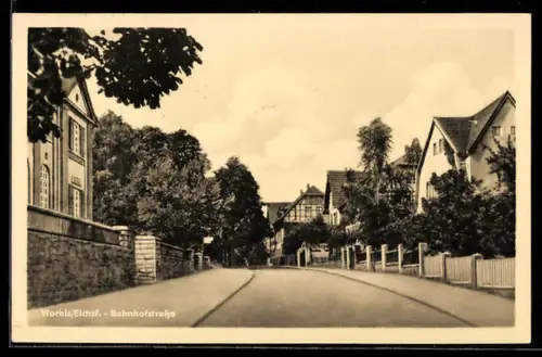 AK Worbis /Eichsf., Bahnhofstrasse mit Villen