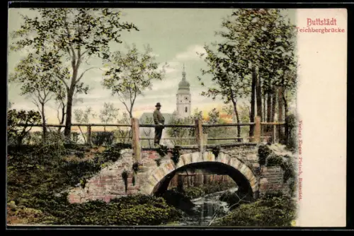 AK Buttstädt, Teichbergbrücke mit Turmgebäude