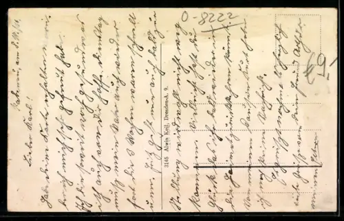 AK Rabenau, Teilansicht mit Strassenpartie