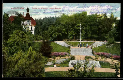 AK Magdeburg, Partie im Königin Luise-Garten