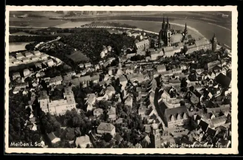 AK Meissen i. Sa., Totalansicht, orig. Fliegeraufnahme