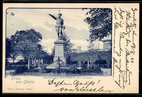AK Görlitz, Blockhaus mit Denkmal