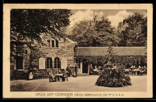 AK Czorneboh /Sächs. Oberlausitz, Gasthof mit Strassenpartie