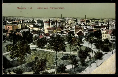 AK Meerane i. S., Blick vom Bürgergarten