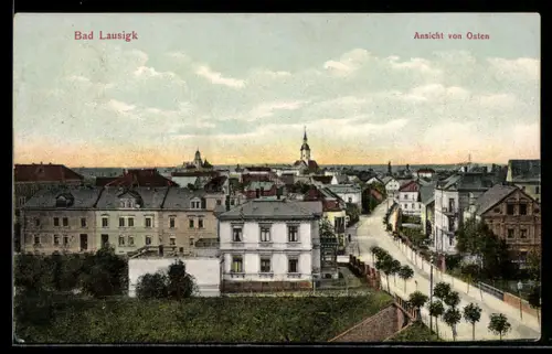 AK Bad Lausigk, Strassenpartie von Osten