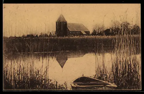 AK Prerow, Ruderboot, Kirche