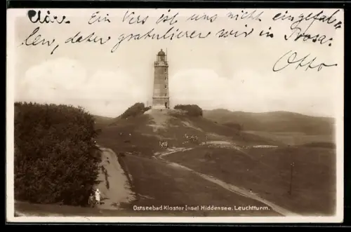 AK Hiddensee, Leuchtturm auf der Klosterinsel